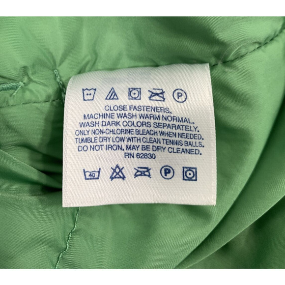 Lands End Goosedown Vest Womens Small Green Snap Up Outdoors Gorpcore - Picture 6 of 9